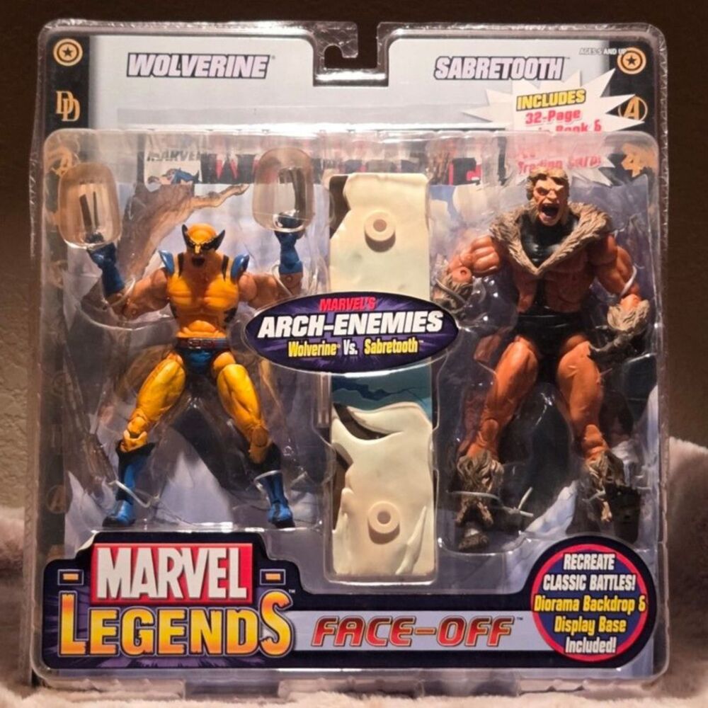 Marvel Face Off 2006 Wolverine Vs Sabretooth NIB Screaming Variant NIB Excellent